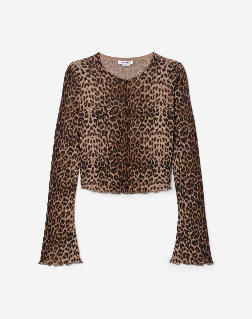 NEW RE/DONE women's isabelle cardigan in leopard